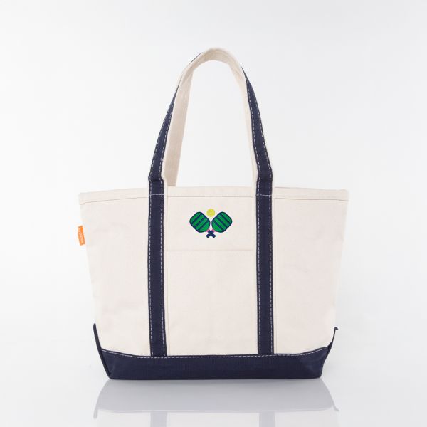 Navy Medium Classic Tote - Pickleball