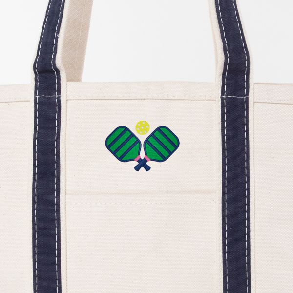 Navy Medium Classic Tote - Pickleball