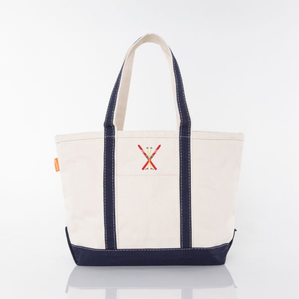 Navy Medium Classic Tote - Ski