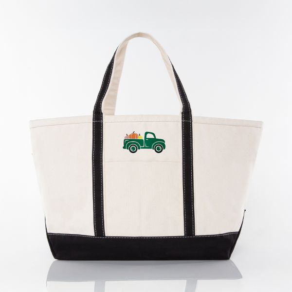 Black Large Classic Tote - Fall Truck