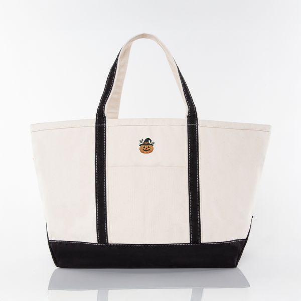 Black Large Classic Tote - Pumpkin