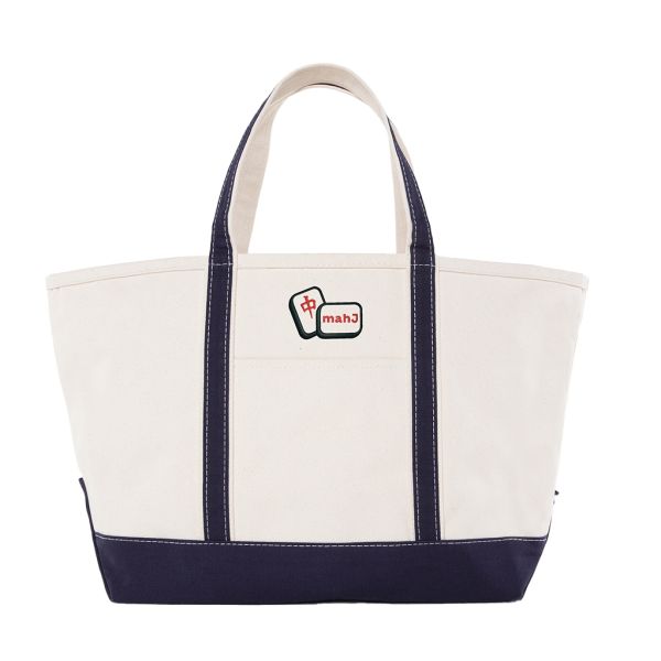 Navy Large Classic Tote - Mahj Tiles