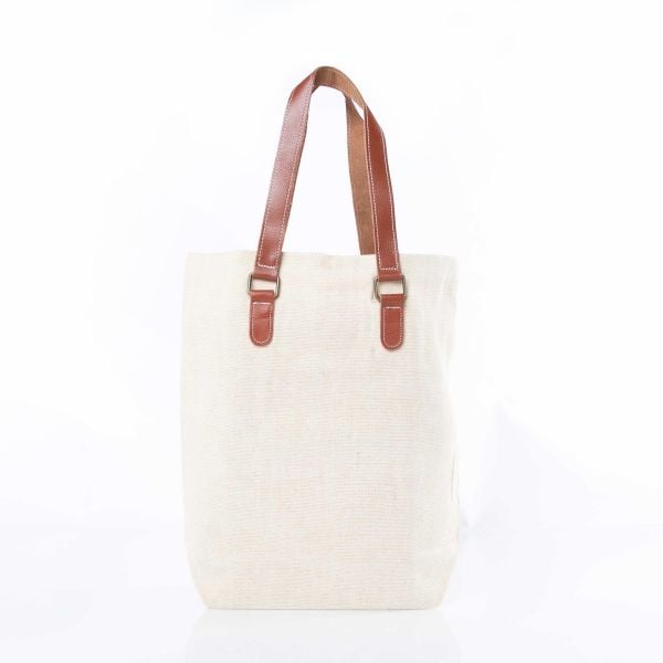 Jute and Leather Tote