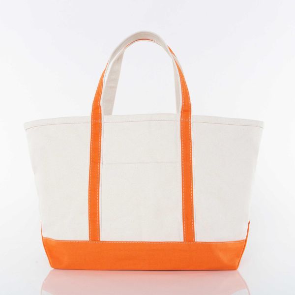 Large Tote Bag - Orange - With Zipper -Front 