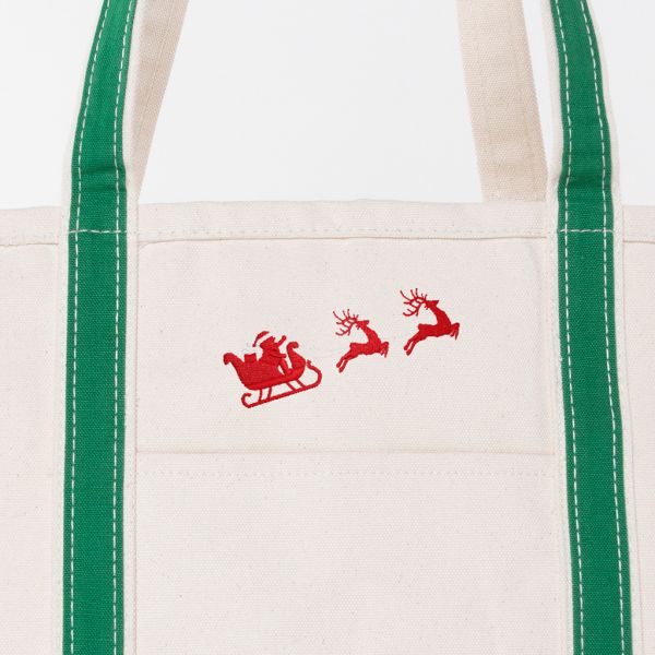 Emerald Large Classic Tote - Santa & Reindeer
