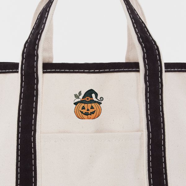 Black Handy Open Top Tote - Pumpkin
