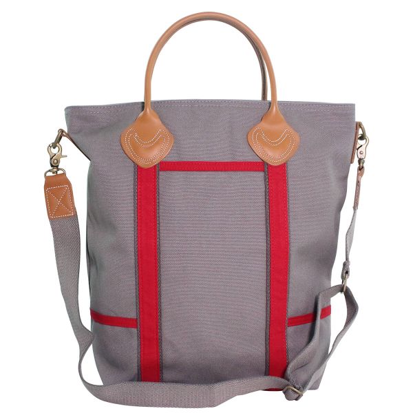 Flight Travel Bag Solid Gray & Red