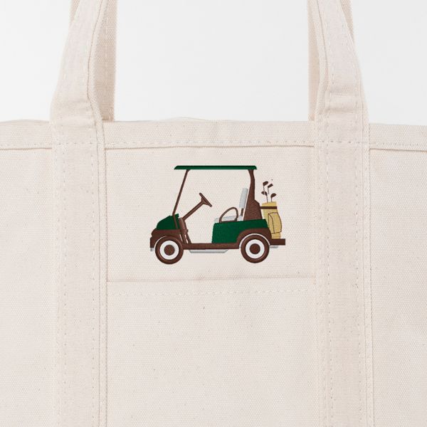 Natural Medium Classic Tote - Golf