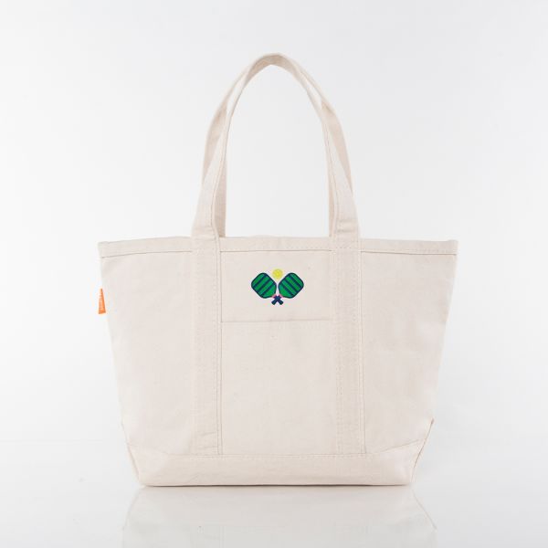 Natural Medium Classic Tote - Pickleball