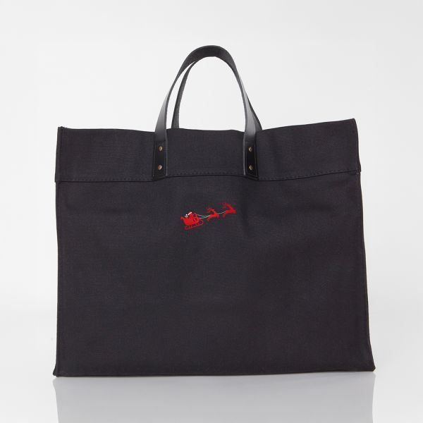 Solid Black Advantage Bag - Santa & Reindeer