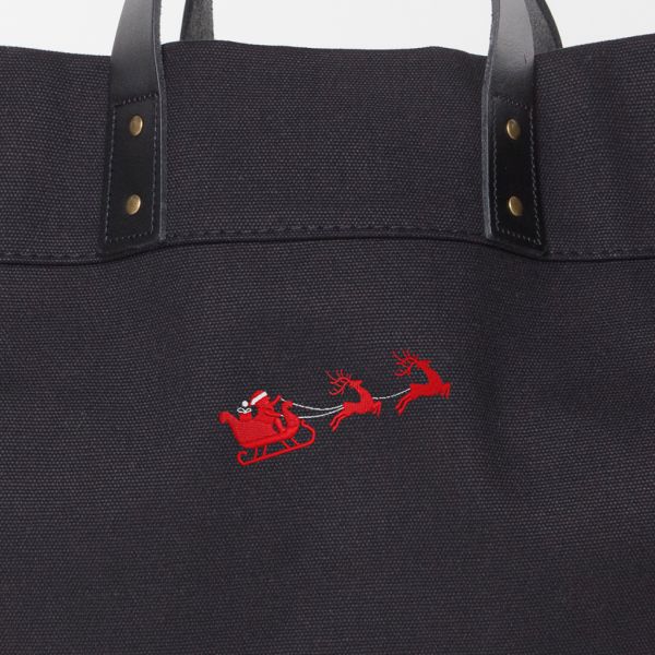 Solid Black Advantage Bag - Santa & Reindeer