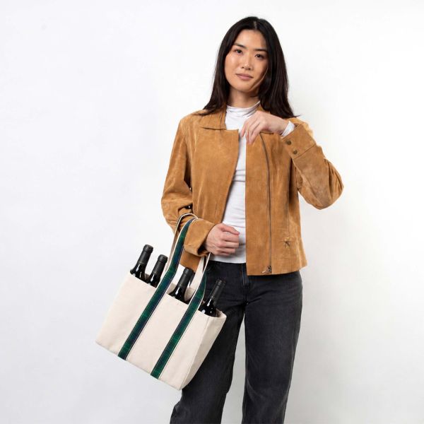 Plaid Four Bottle Wine Carrier