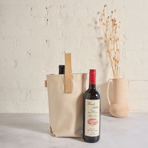 Leather-Grip Wine Carrier for Two Bottles