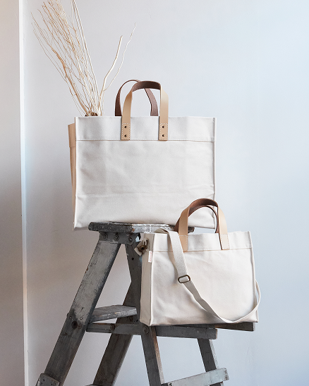 Classic collection canvas totes in natural cotton