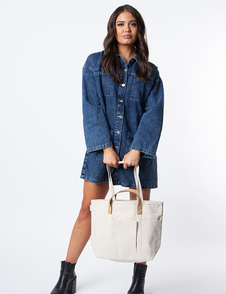 CanvasCraft Leather-Handled Tote
