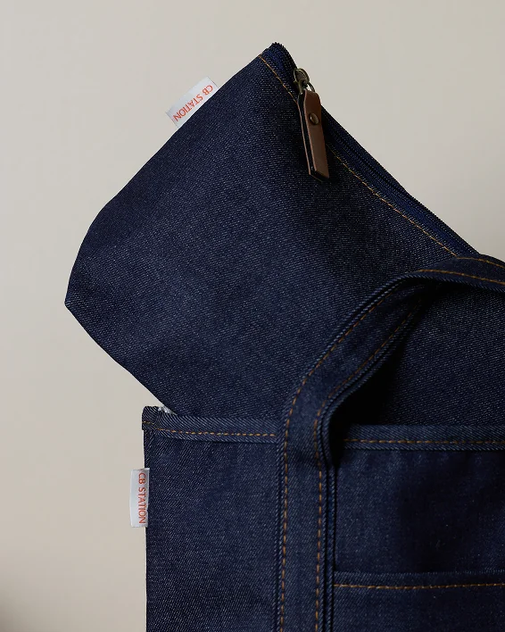 Heritage denim collection bags on display