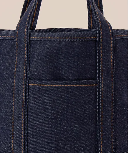 Heritage denim contrast stitching close-up