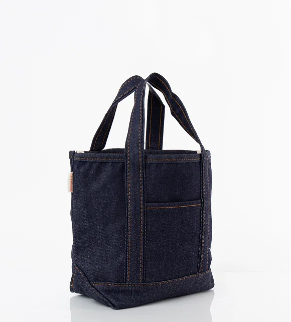 Heritage denim open top tote bag