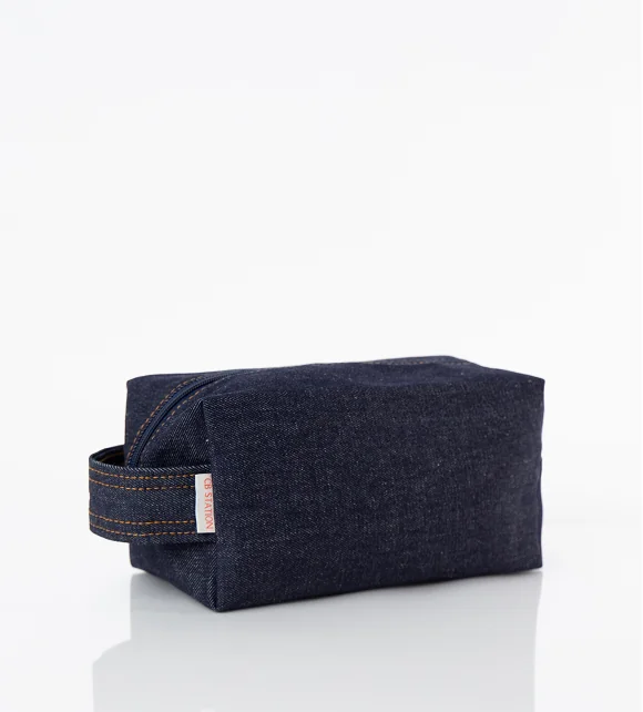 Heritage denim dopp kit toiletry bag