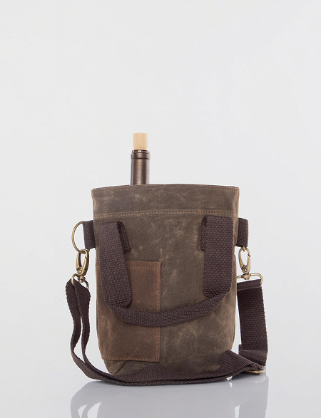 Waxed wine tote