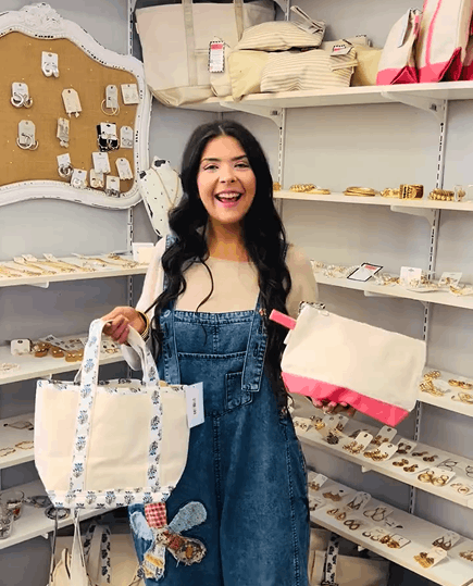 Customer story showcasing custom canvas bags