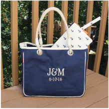 Solid Navy Rope Tote