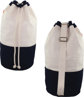 wholesale-laundry-duffel-navy-rope-closure-pocket-shoulder-strap