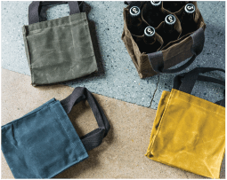 Waxed Canvas 6-Pack Beer Bottle Carrier Slate